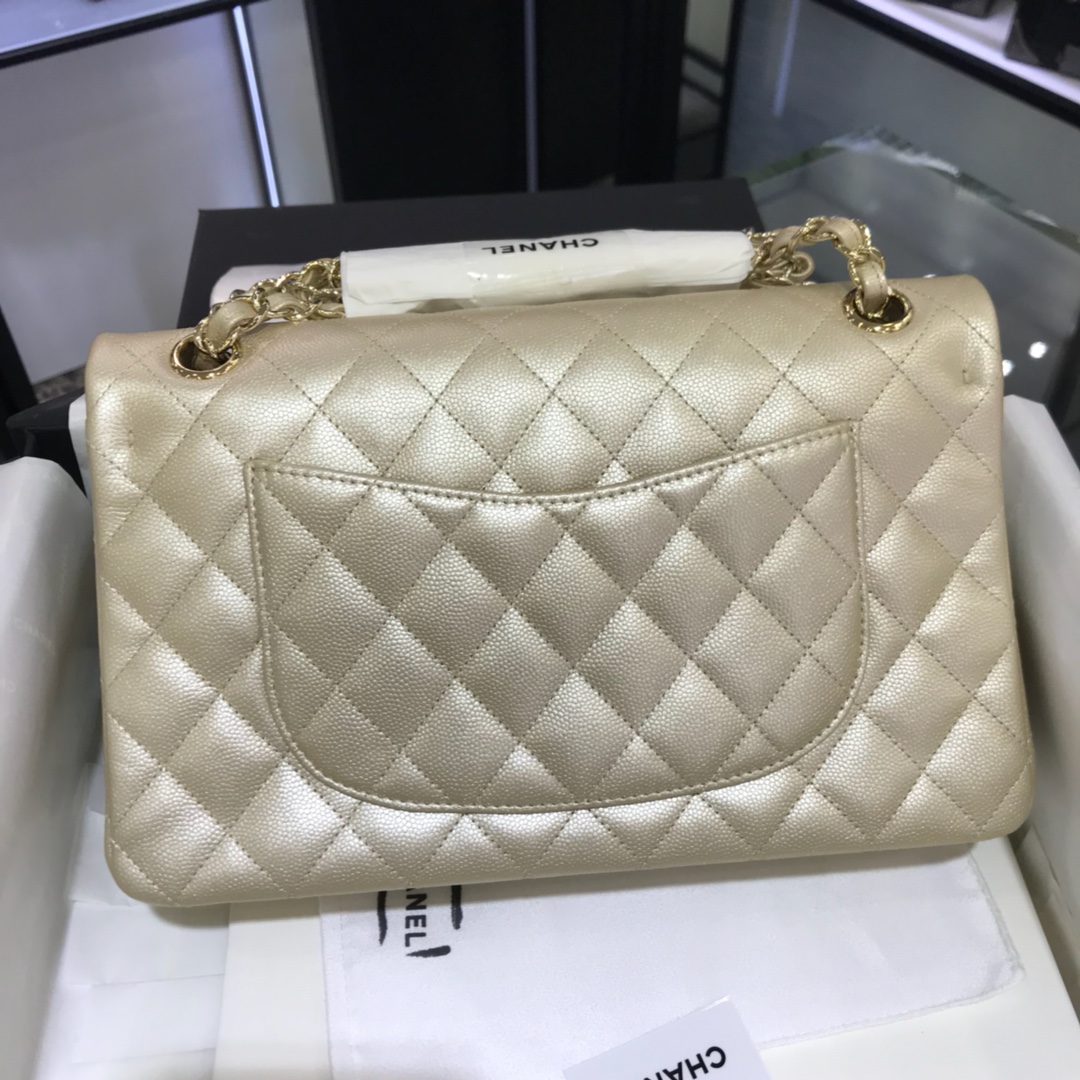 CF 小香最经典系列 小鱼子酱 香槟金色配玫瑰金五金 中号25cm 现货 