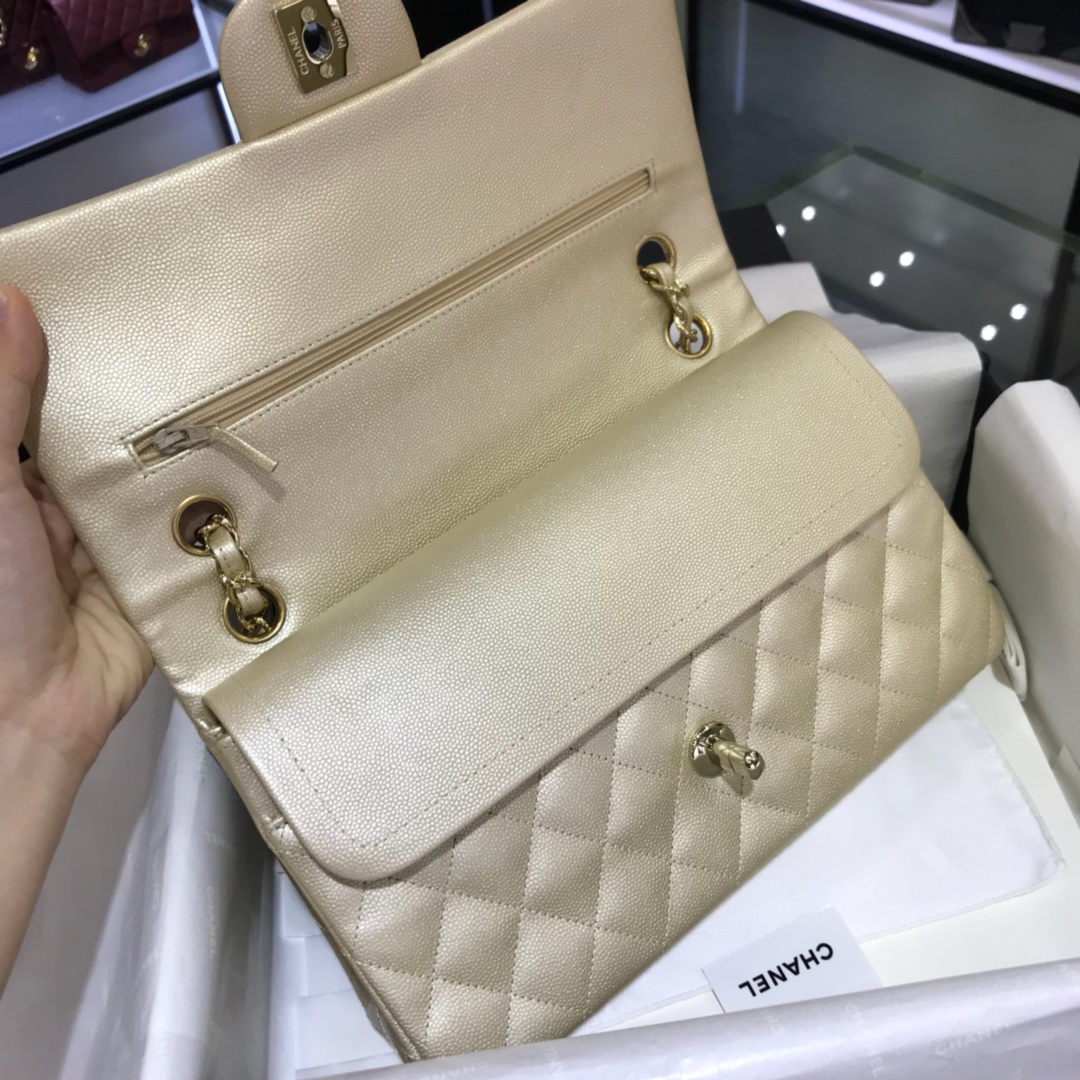 CF 小香最经典系列 小鱼子酱 香槟金色配玫瑰金五金 中号25cm 现货 