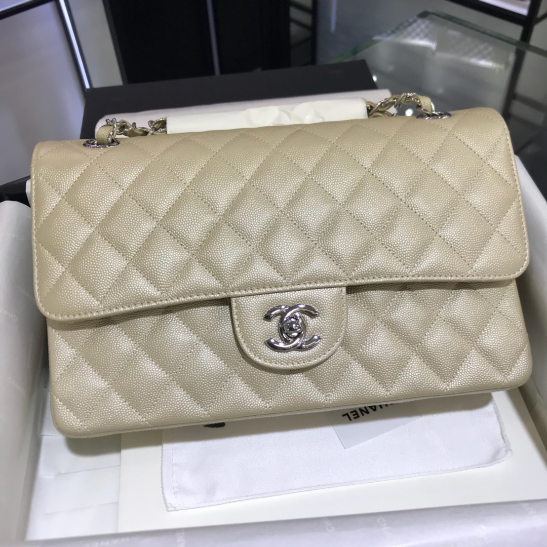 CF 小香 最经典系列 小鱼子酱 香槟金色配上银色五金 中号25cm 现货