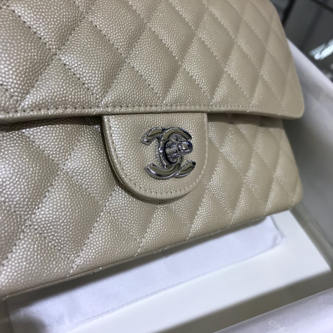 CF 小香 最经典系列 小鱼子酱 香槟金色配上银色五金 中号25cm 现货