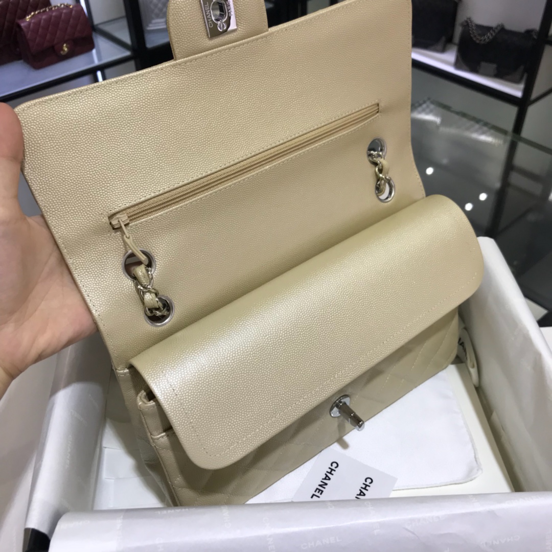 CF 小香 最经典系列 小鱼子酱 香槟金色配上银色五金 中号25cm 现货