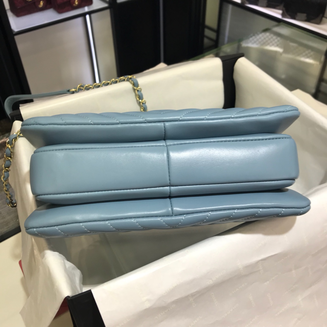 Chanel 香奈儿 Trendy CC 大V 小羊皮 梦幻兰 25cm 香槟金