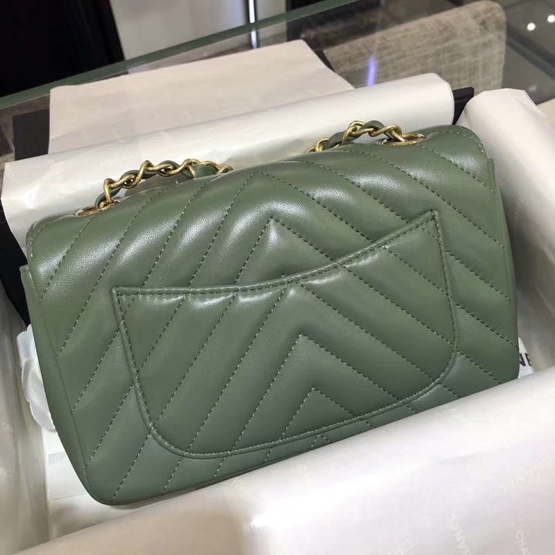 Chanel 香奈儿 V字绣 希腊绿 20cm 超美 少量现货 怀旧金