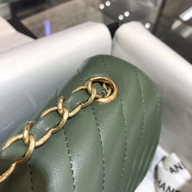 Chanel 香奈儿 V字绣 希腊绿 20cm 超美 少量现货 怀旧金