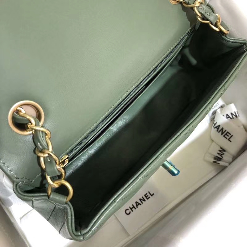 Chanel 香奈儿 V字绣 希腊绿 20cm 超美 少量现货 怀旧金