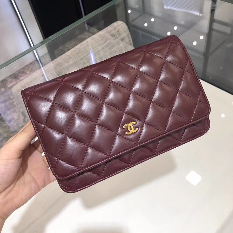 Chanel 香奈儿 2018 新款 发财包 枣红色 金银都有货