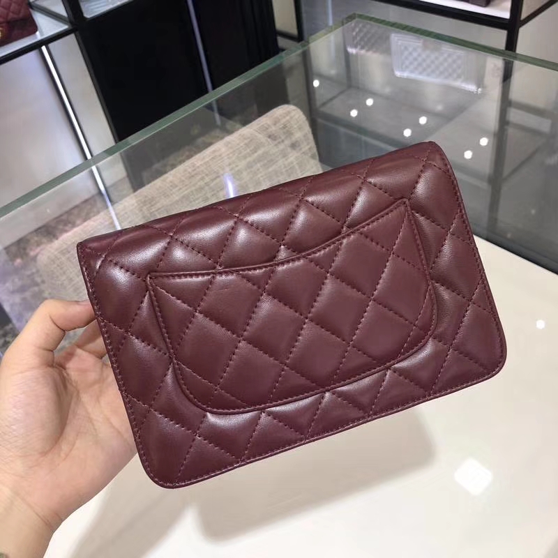 Chanel 香奈儿 2018 新款 发财包 枣红色 金银都有货