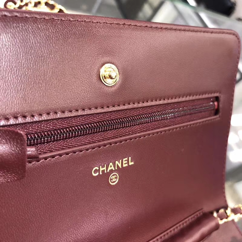 Chanel 香奈儿 2018 新款 发财包 枣红色 金银都有货