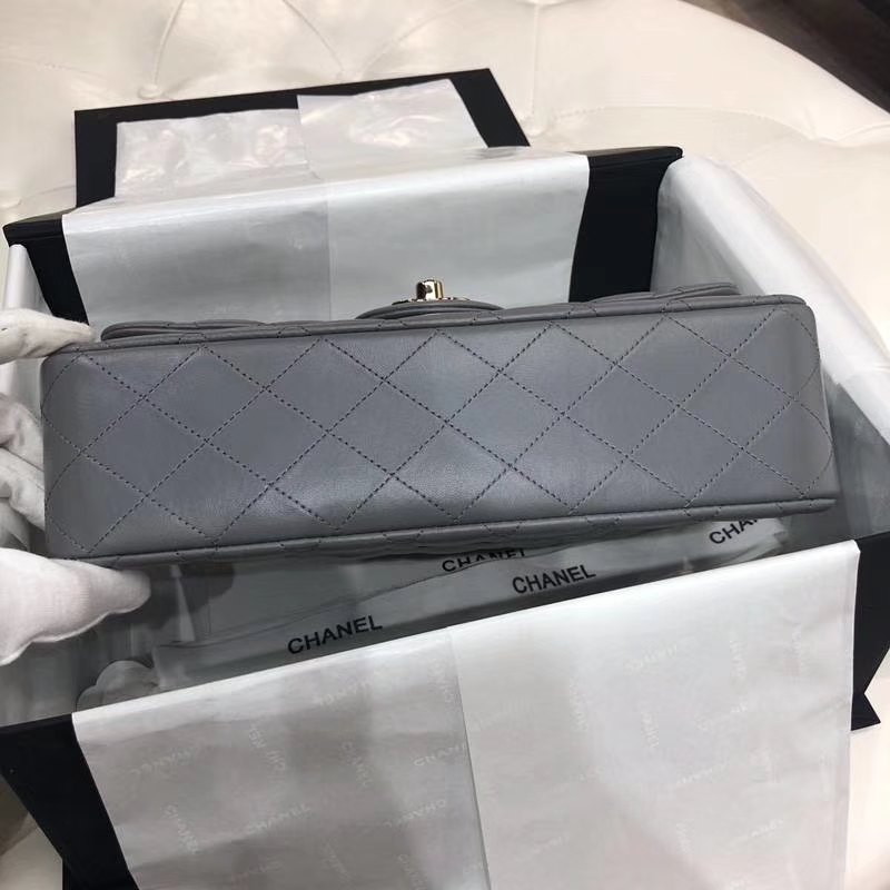 Chanel 香奈儿 Classic Flap Bag 进口小羊皮 25cm 现货 锡器灰 金扣