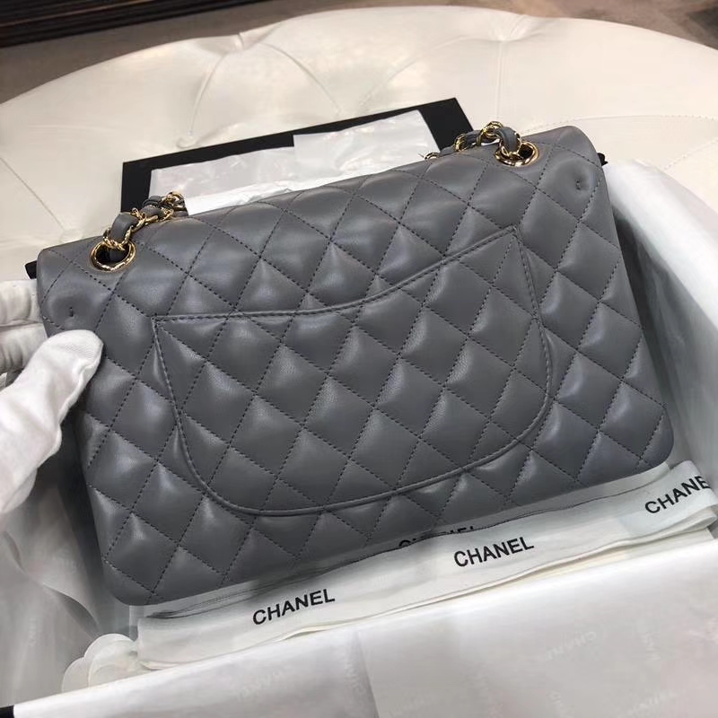 Chanel 香奈儿 Classic Flap Bag 进口小羊皮 25cm 现货 锡器灰 金扣