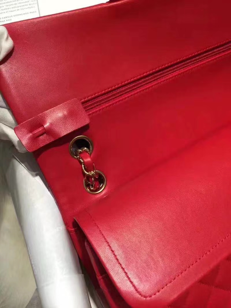 Chanel 香奈儿 Classic Flap Bag 进口小羊皮 25cm 现货 大红 金扣