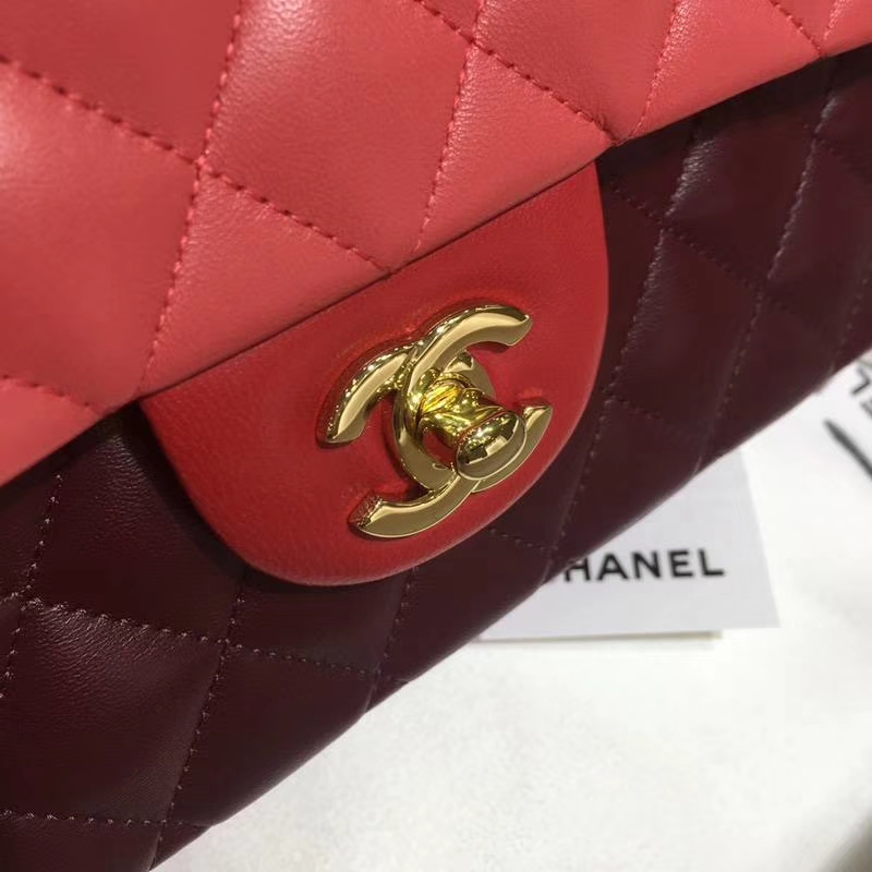 Chanel 香奈儿 Classic Flap Bag 进口小羊皮 25cm 现货 拼色 金扣