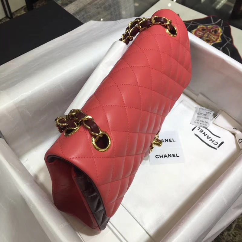 Chanel 香奈儿 Classic Flap Bag 进口小羊皮 25cm 现货 拼色 金扣