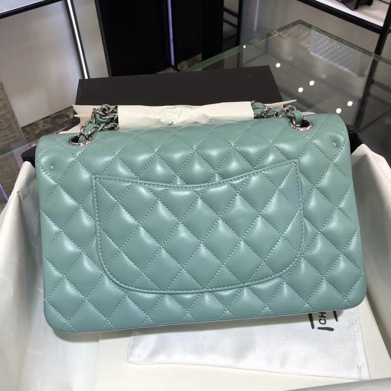 Chanel 香奈儿  CF 经典系列 小羊皮 薄荷绿 25cm 银扣