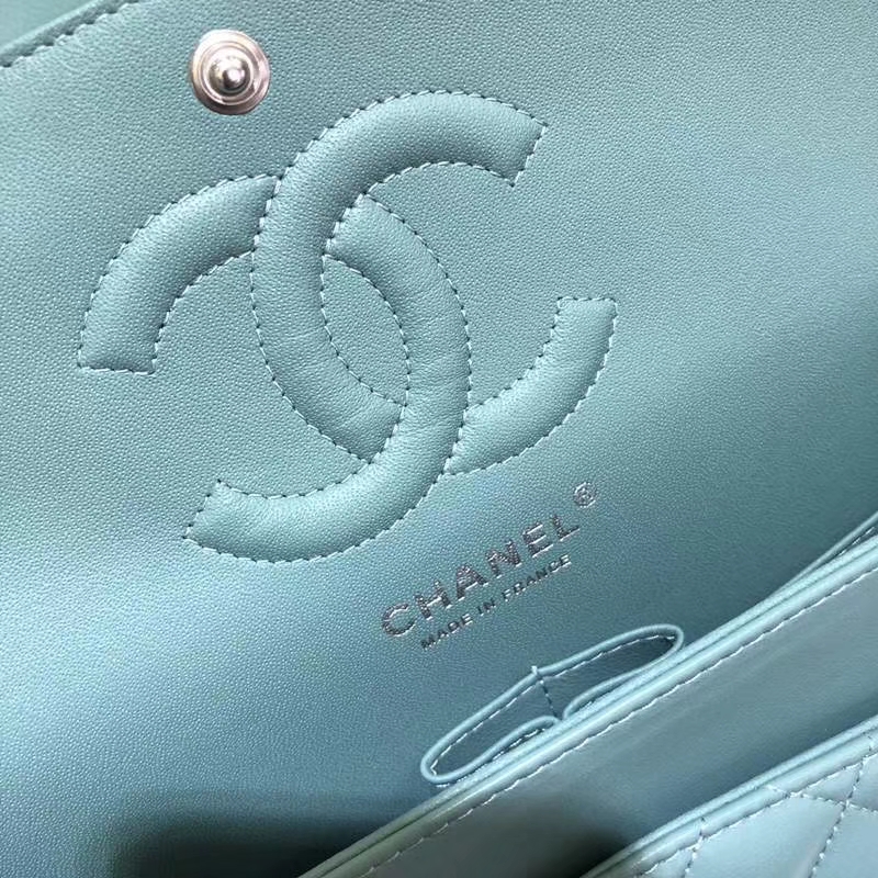 Chanel 香奈儿  CF 经典系列 小羊皮 薄荷绿 25cm 银扣