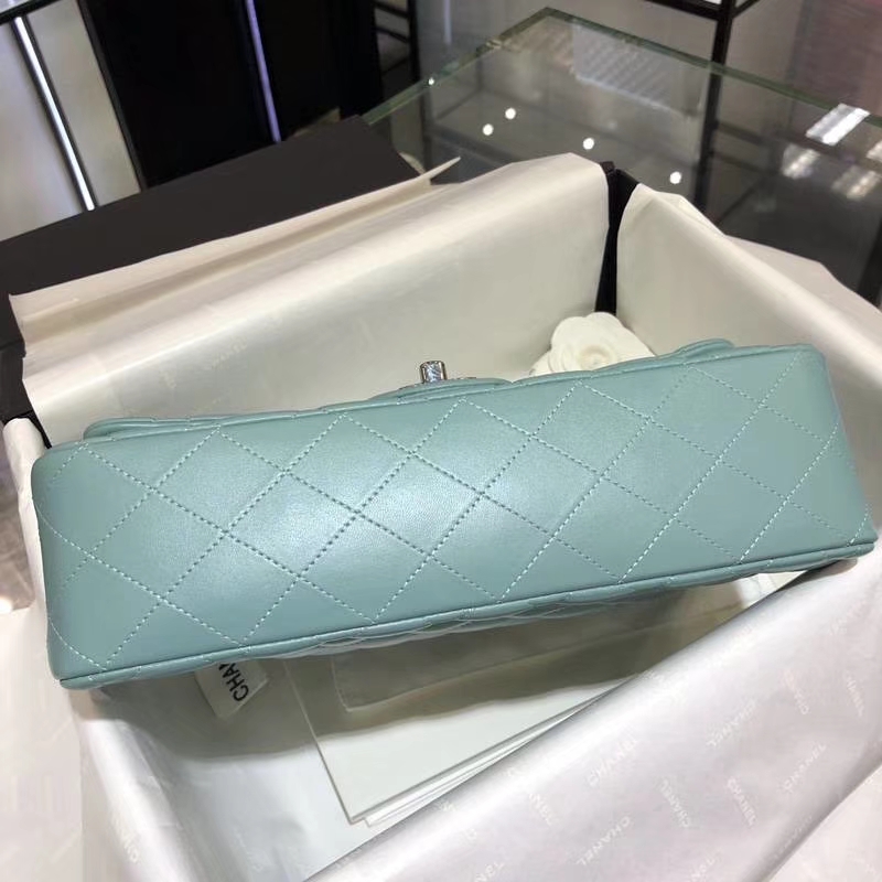 Chanel 香奈儿  CF 经典系列 小羊皮 薄荷绿 25cm 银扣