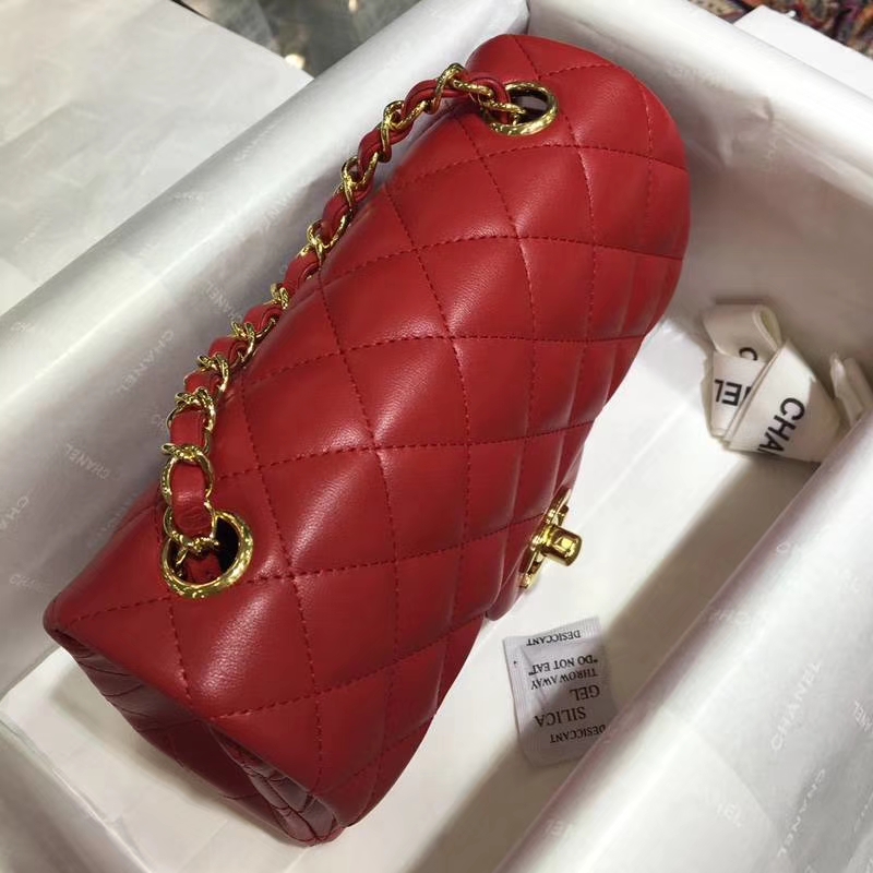 Chanel 香奈儿 Classic Flap Bag 进口小羊皮 20cm 现货 大红 金扣
