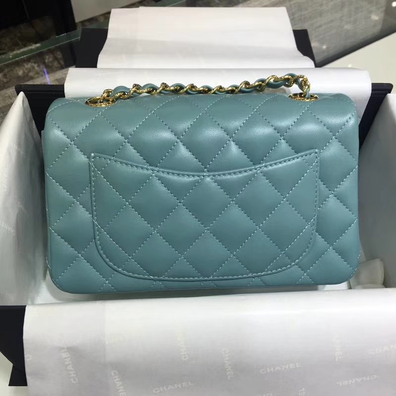 Chanel 香奈儿 Classic Flap Bag 进口小羊皮 20cm 现货 薄荷绿 金扣