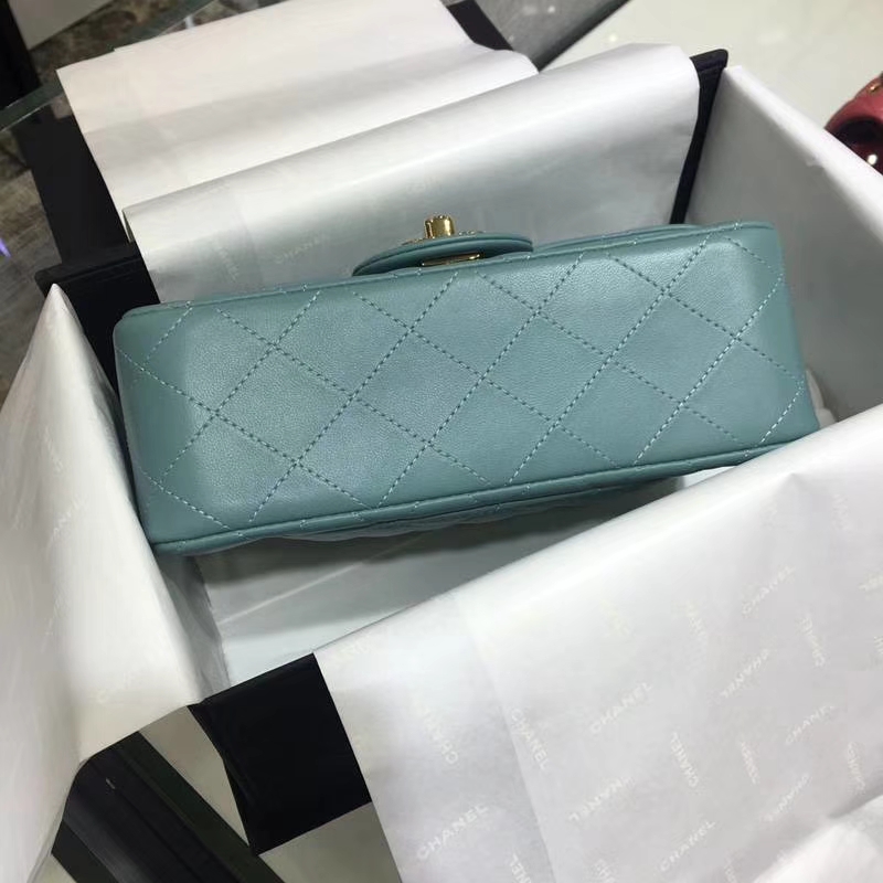 Chanel 香奈儿 Classic Flap Bag 进口小羊皮 20cm 现货 薄荷绿 金扣