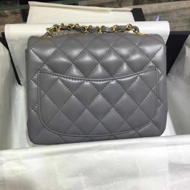 Chanel 香奈儿 Classic Flap Bag 进口小羊皮 17cm 现货 锡器灰 金扣