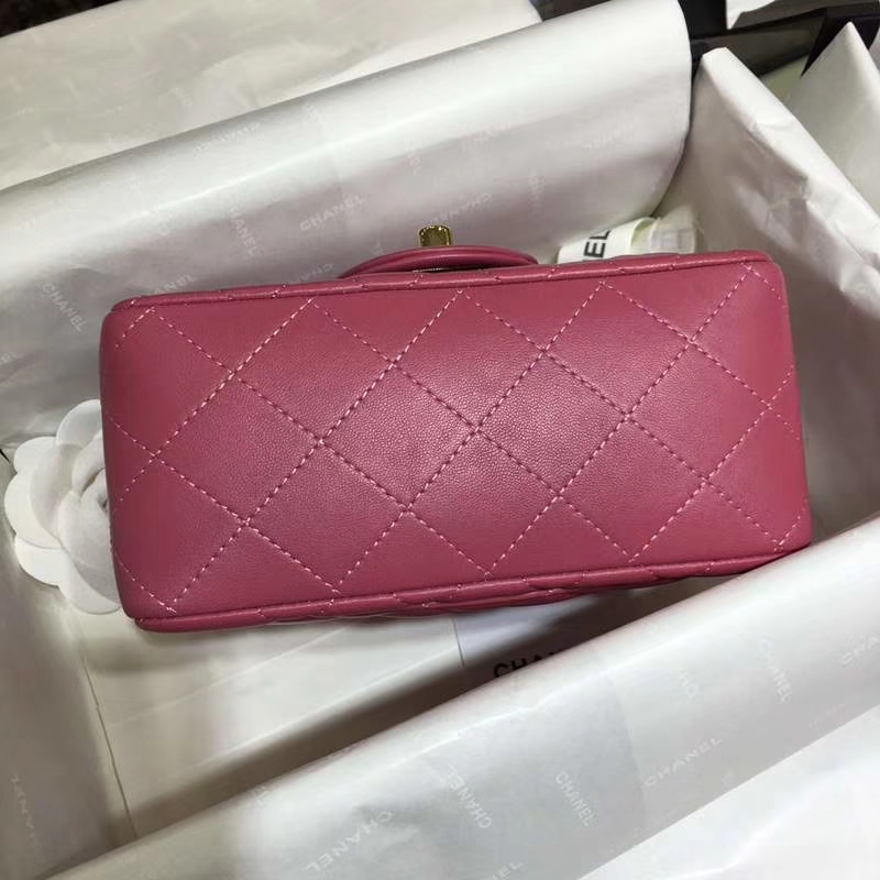 CHANEL 小香 Classic Flap Bag 进口小羊皮 17cm 现货 桃粉色 金扣