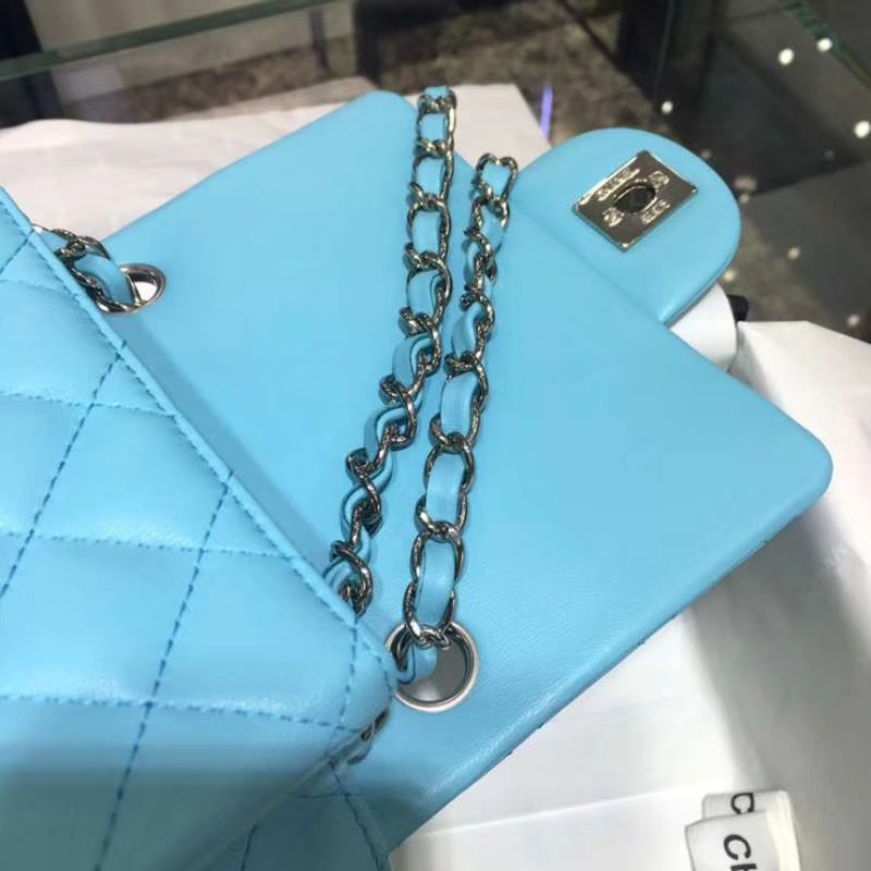 Chanel 香奈儿 Classic Flap Bag 进口小羊皮 17cm 现货 马卡兰 银扣