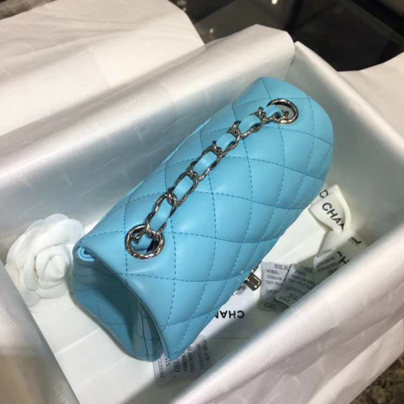 Chanel 香奈儿 Classic Flap Bag 进口小羊皮 17cm 现货 马卡兰 银扣