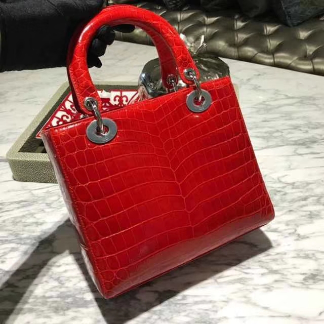Dior 迪奥 戴妃包 Lady Dior VIP 私人定制 鳄鱼 5格 24cm 戴妃