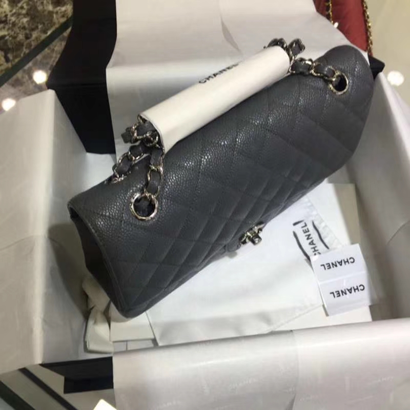 Chanel 香奈儿 Classic Flap Bag  进口鱼子酱 25cm 现货 锡器灰 银扣