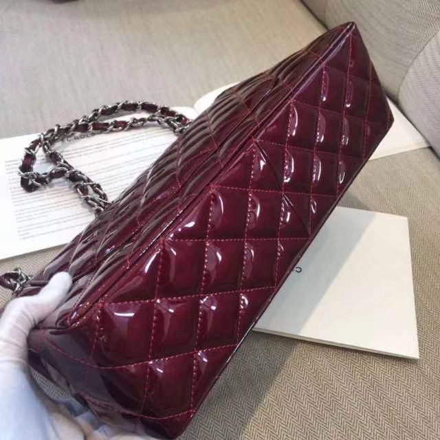 Chanel 香奈儿 Chanel Classic Flap 30CM 漆皮 银扣