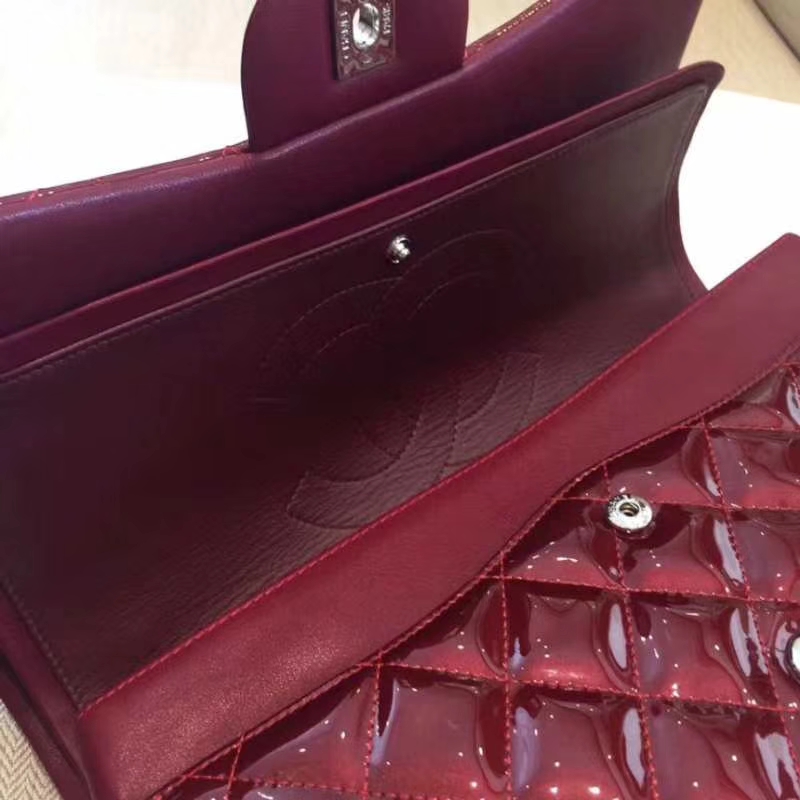 Chanel 香奈儿 Chanel Classic Flap 30CM 漆皮 银扣