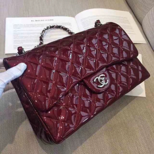 Chanel 香奈儿 Chanel Classic Flap 30CM 漆皮 银扣
