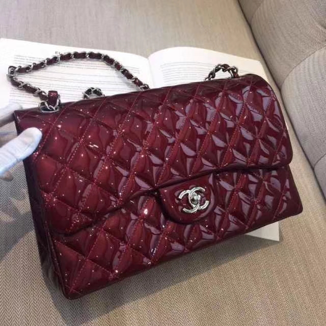 Chanel 香奈儿 Chanel Classic Flap 30CM 漆皮 银扣