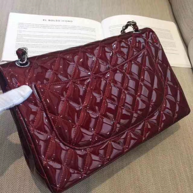 Chanel 香奈儿 Chanel Classic Flap 30CM 漆皮 银扣