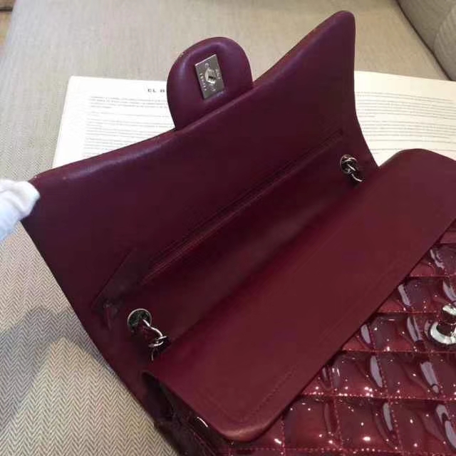 Chanel 香奈儿 Chanel Classic Flap 30CM 漆皮 银扣