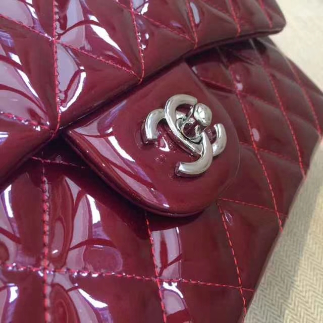 Chanel 香奈儿 Chanel Classic Flap 30CM 漆皮 银扣