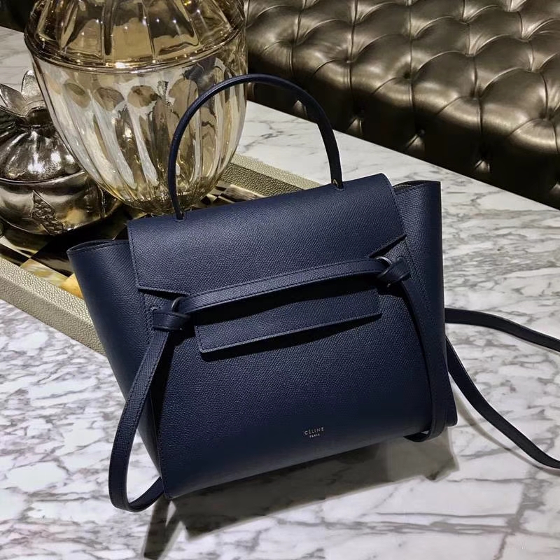 Celine  鲶鱼包（24cm～27cm）蓝色实拍  法国  进口掌纹牛皮    原装YKK钢扣拉链