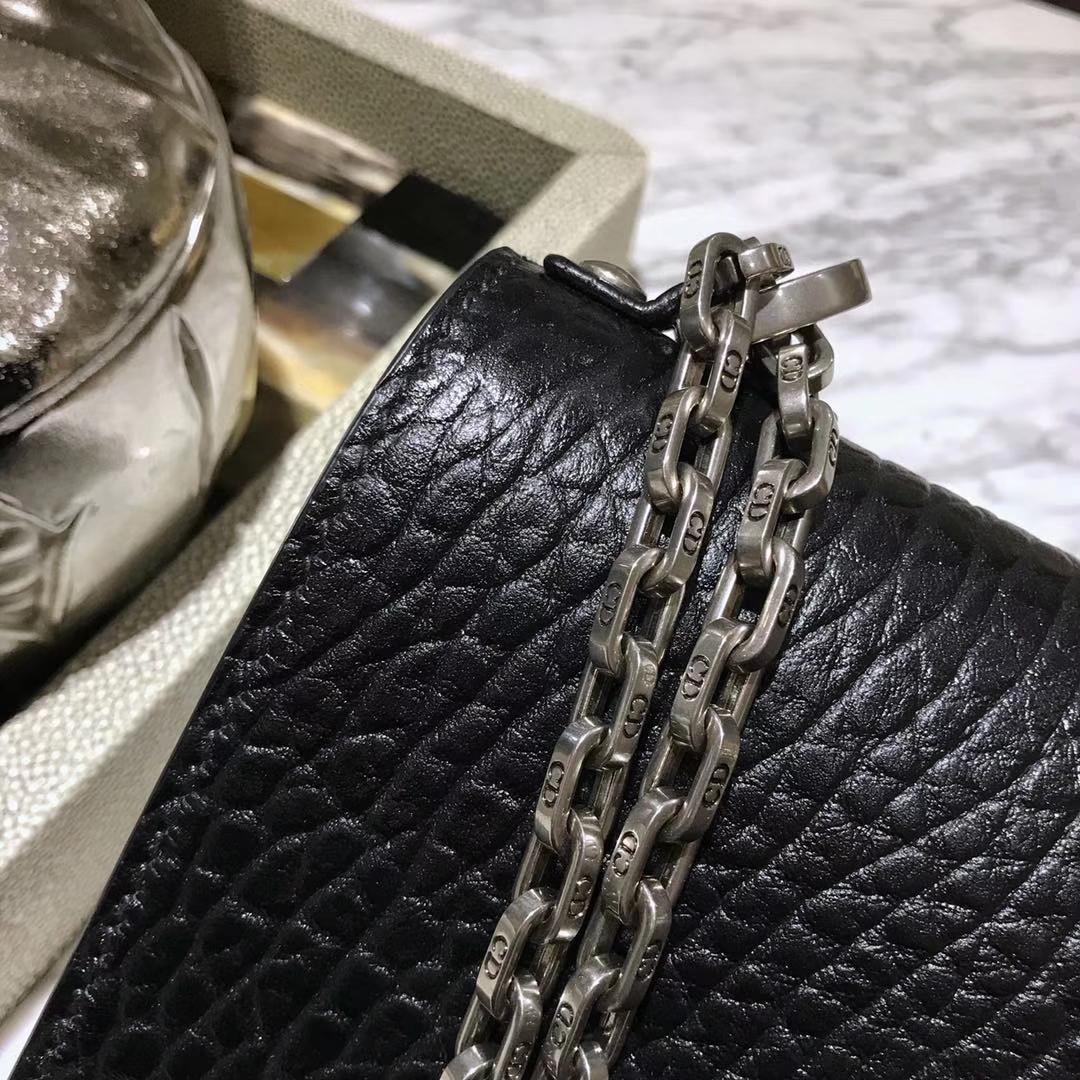 Dior 迪奥 翻盖式手提包 J'ADIOR 黑色 大象纹  陶瓷扣