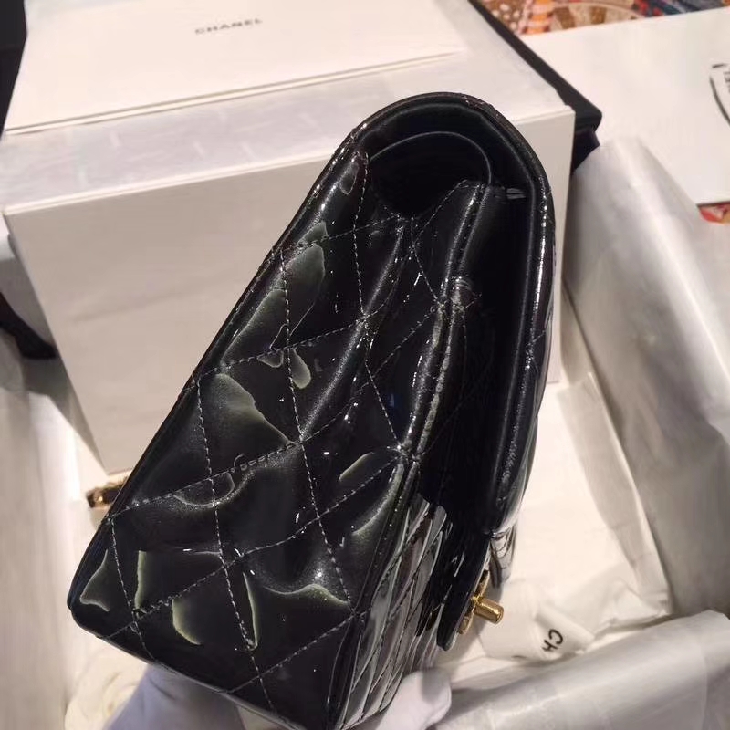 Chanel 香奈儿 Classic Flap Bag  进口漆皮 25cm 星空灰 金扣