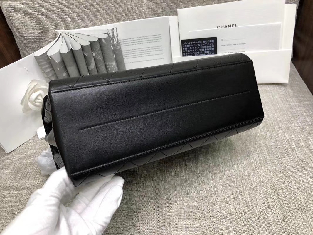 2018年新款口盖包 进口小羊皮 金色金属黄 黑色28cm