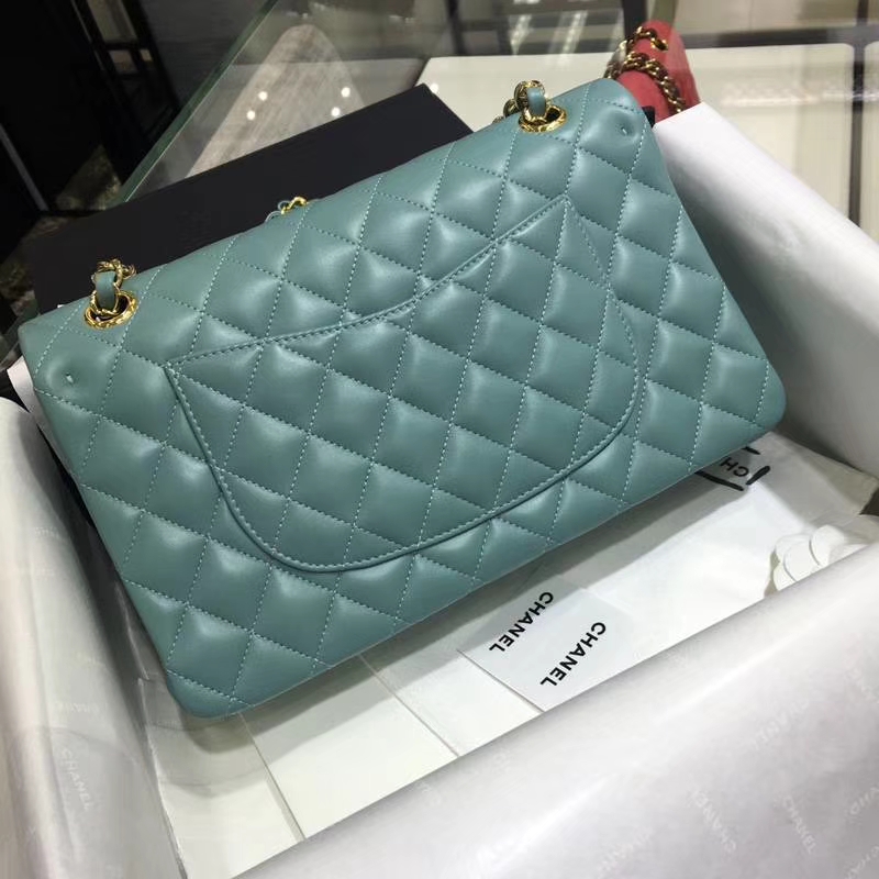 Chanel 香奈儿Classic Flap Bag 进口小羊皮 25cm 现货 薄荷绿 金扣
