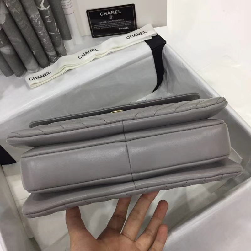 Chanel 香奈儿 2018年新款Trendy CC 大V款 大象灰 香槟金