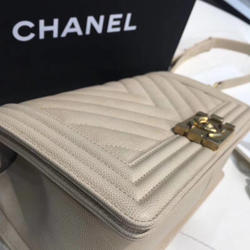 Chanel 香奈儿 Leboy 25CM 小鱼子酱 香槟金 纱金 大V款