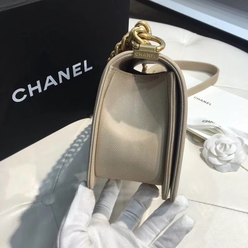 Chanel 香奈儿 Leboy 25CM 小鱼子酱 香槟金 纱金 大V款