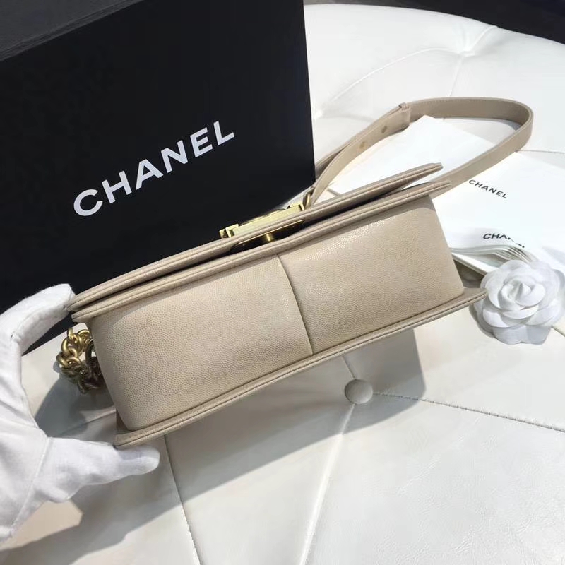 Chanel 香奈儿 Leboy 25CM 小鱼子酱 香槟金 纱金 大V款