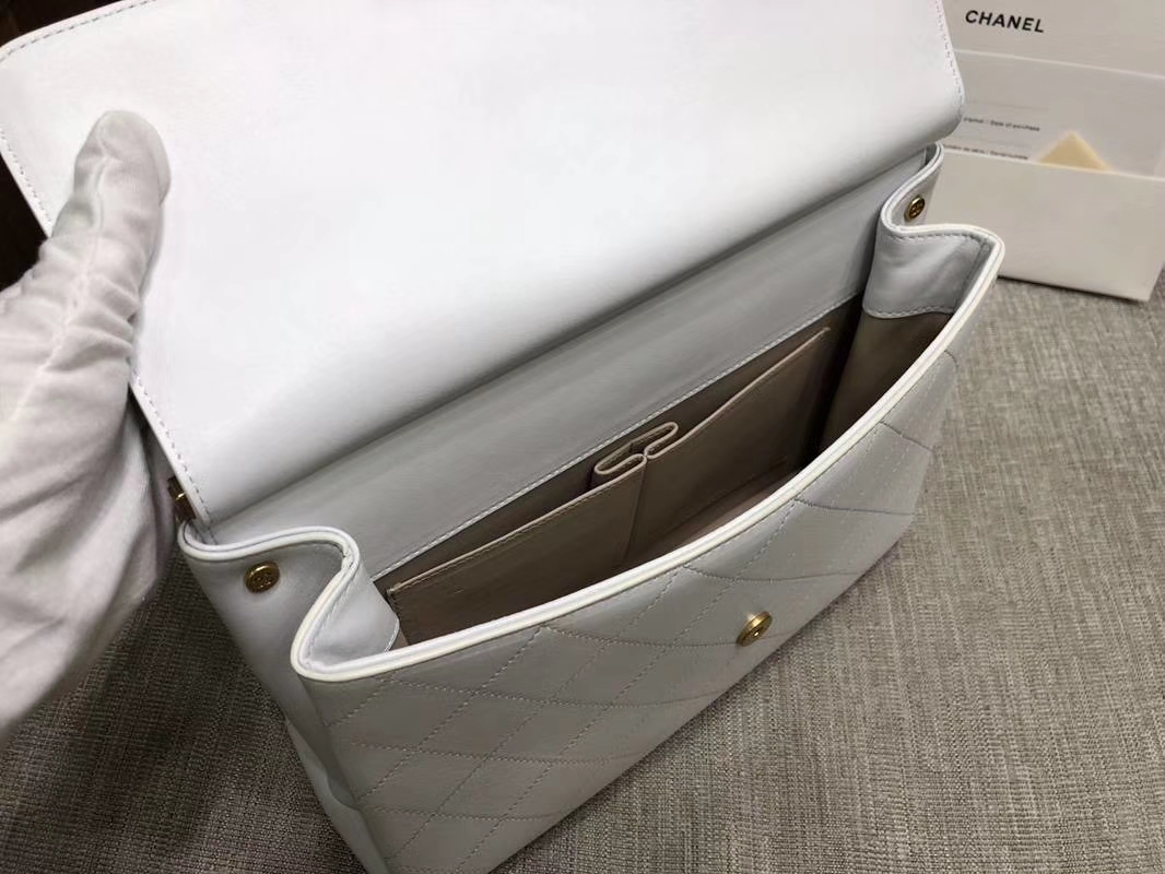 2018年新款口盖包 进口小羊皮 23cm 28cm 白色