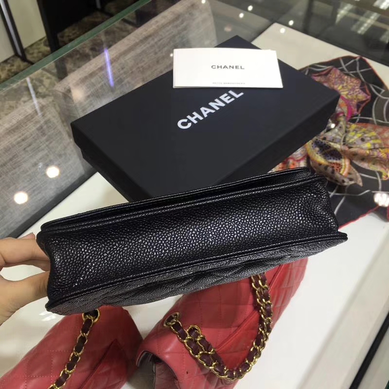Chanel 香奈儿 发财包 WOC小挎包 进口鱼子酱 金扣