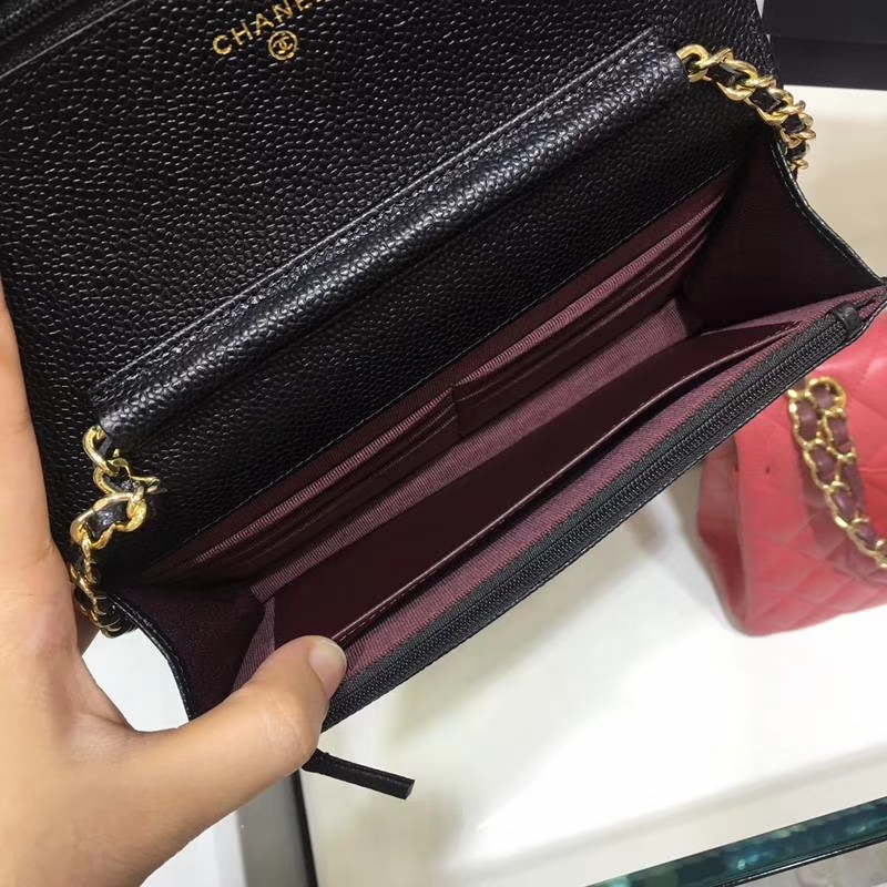 Chanel 香奈儿 发财包 WOC小挎包 进口鱼子酱 金扣