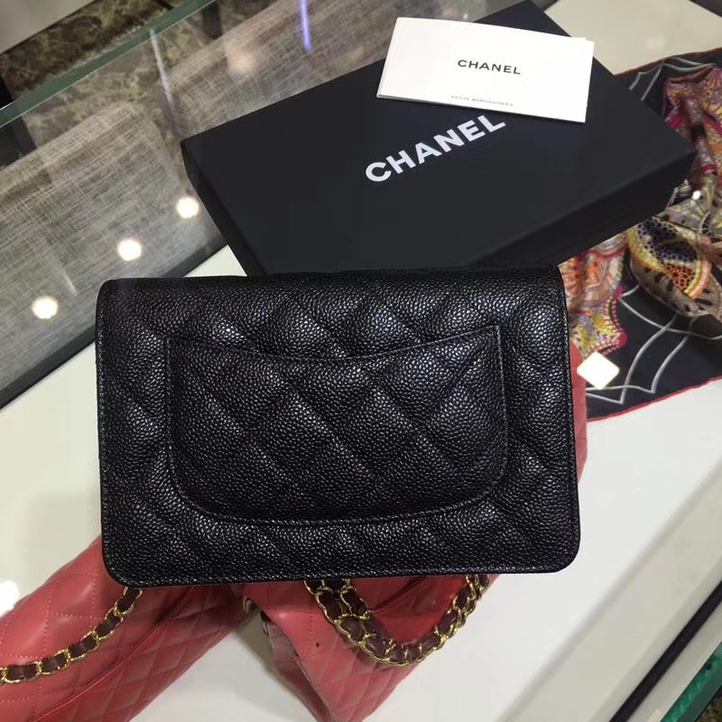 Chanel 香奈儿 发财包 WOC小挎包 进口鱼子酱 金扣