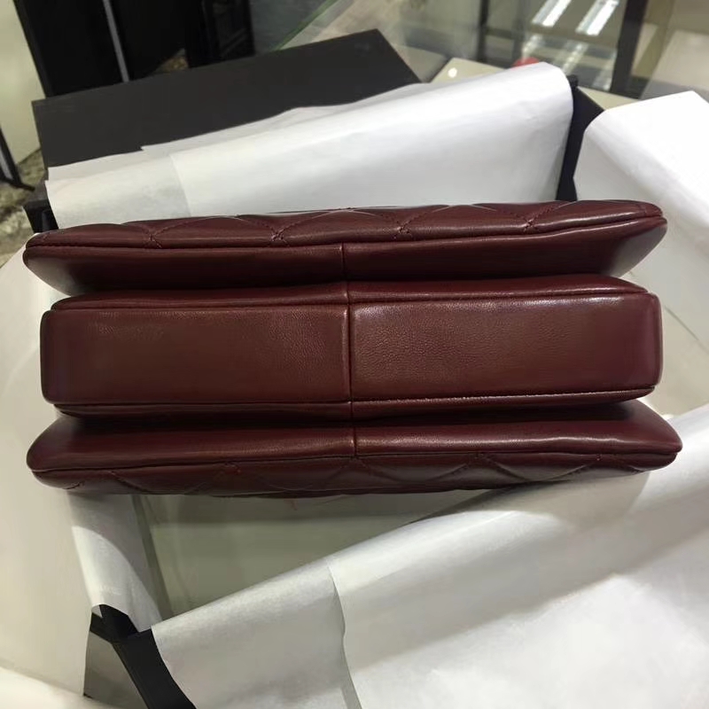Chanel 香奈儿 Trendy CC 小羊皮 酒红色 25cm 现货 金扣